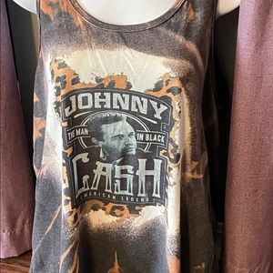 Johnny Cash tie dye band tank